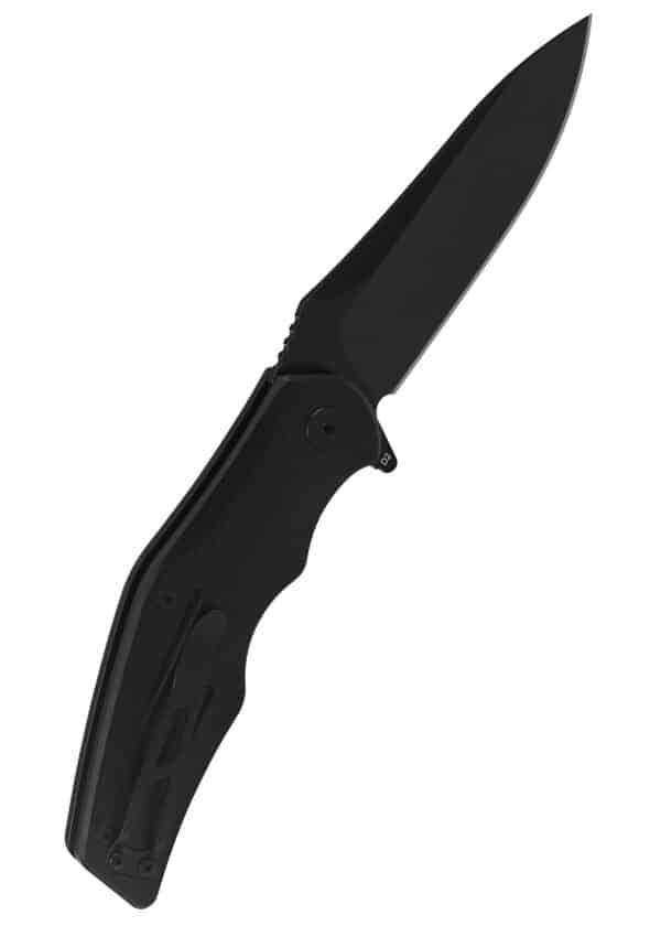 Vreckový nôž Pangolin, čierna čepeľ, čierna rukoväť z G10