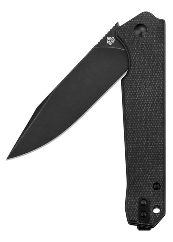 Taschenmesser Mamba V2, schwarze stonewashed Klinge, schwarzer Micarta-Griff