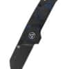 qs130xs-d2_qsp_messer_penguin_mini_black_shredded_cf_blue_14c28n Taschenmesser Penguin Mini, schwarze stonewashed Klinge, Kohlefaser-Griff