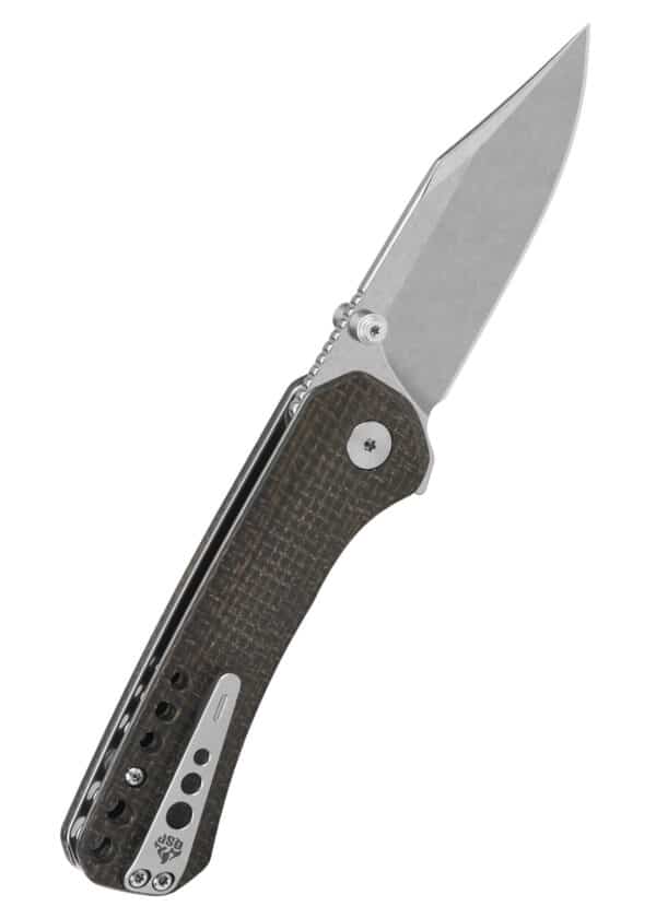 Taschenmesser Kestrel, stonewashed Klinge, brauner Micarta Griff