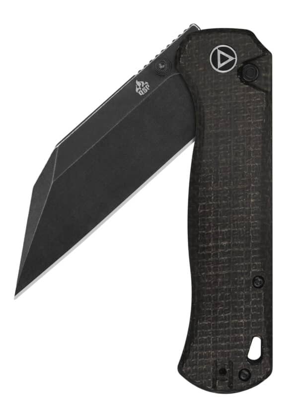 Taschenmesser Swordfish, schwarze stonewashed Klinge, brauner Micarta Griff