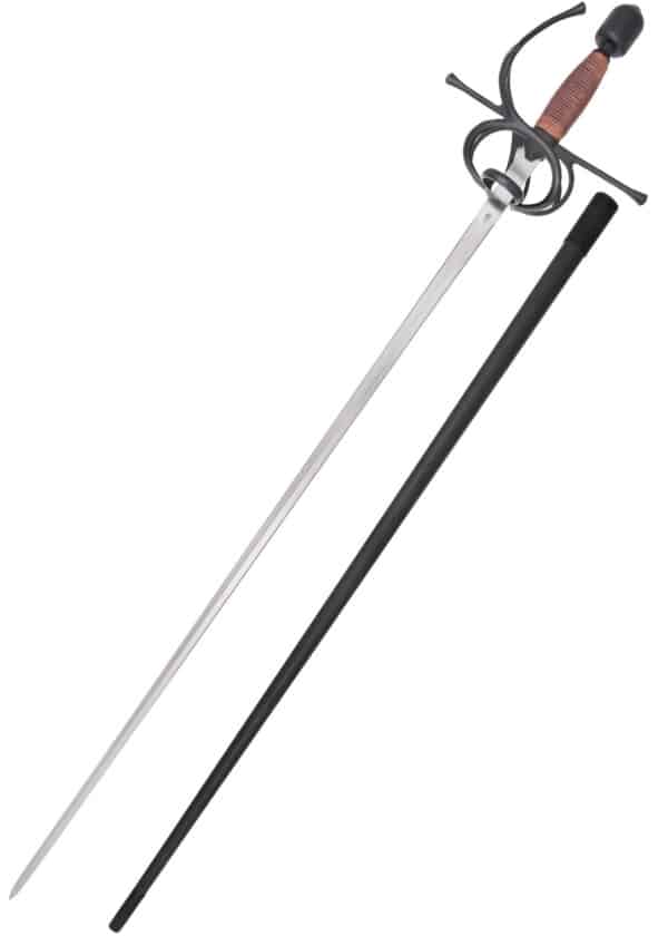 Kingston Arms rapier so zakrivenou záštitou, čierny