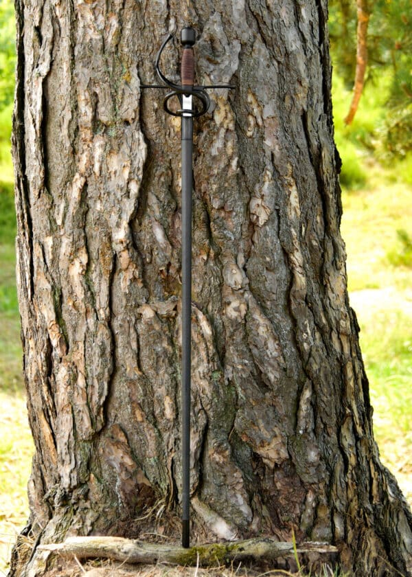 Kingston Arms rapier so zakrivenou záštitou, čierny