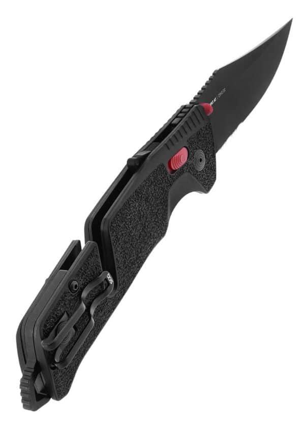 Taschenmesser Trident AT, schwarz, rot, Teilwellenschliff, SOG