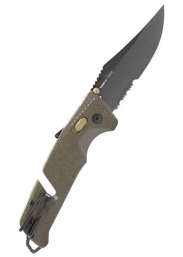 SOG TRIDENT AT - OLIVE DRAB Teilwellenschliff, Taschenmesser