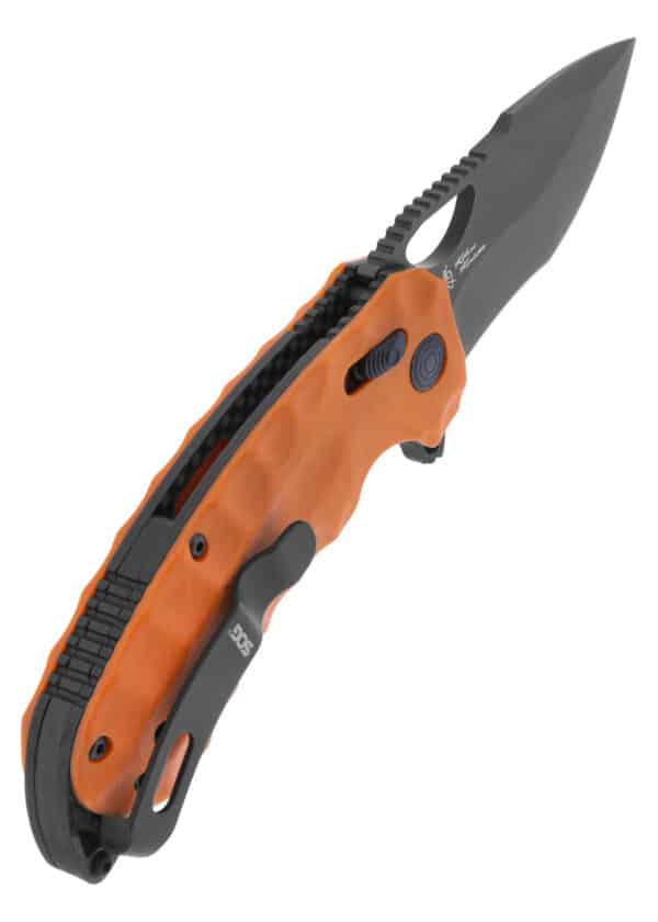Taschenmesser Kiku XR LTE - Orangenes G10 + Karbon, SOG