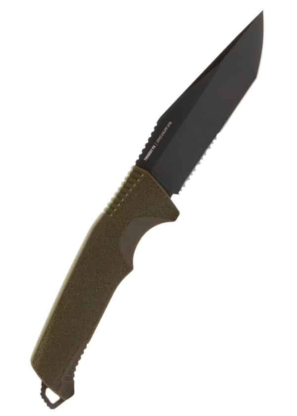SOG TRIDENT FX, OD GREEN, PARTIALLY SERRATED, Feststehendes Messer