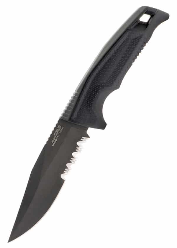 Feststehendes Messer Recondo FX, Schwarz, Teil-Wellenschliff, SOG