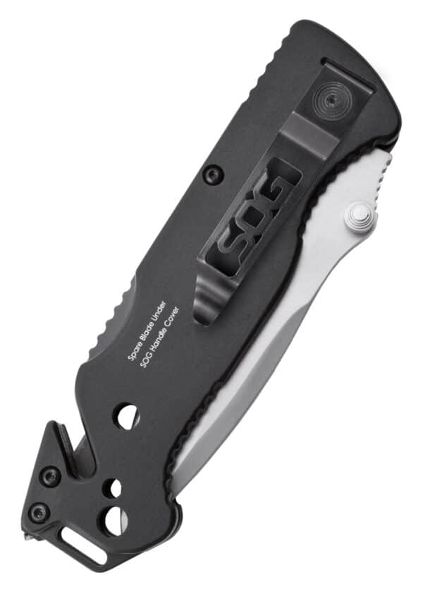 Taschenmesser Escape, Satiniert, Teilwellenschliff, SOG