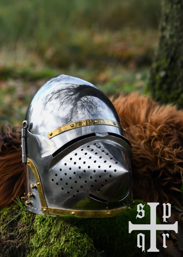 Hundsgugel, Mittelalter-Helm, ca. 1370, 1,6 mm Stahl