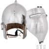 Beckenhaube mit Klappvisier und Zwiebel-Top, Mittelalter-Helm, 2 mm Stahl
