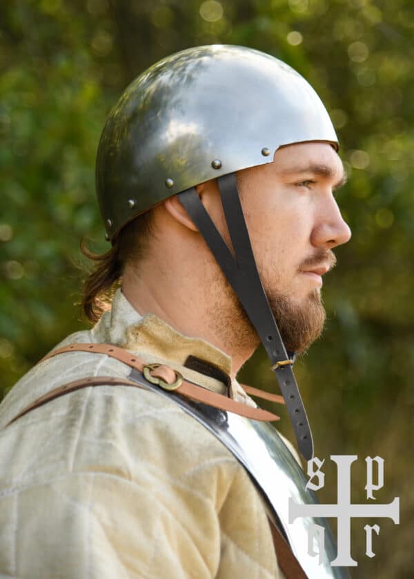 Mittelalterliche Hirnhaube, Schaukampfhelm, 2 mm Stahl