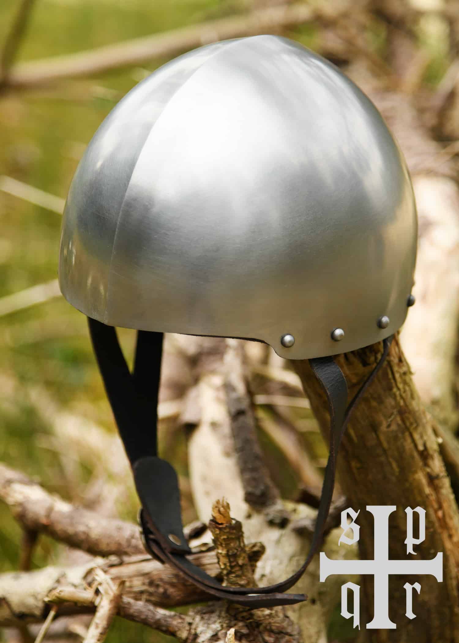 Mittelalterliche Hirnhaube, Schaukampfhelm, 2 mm Stahl