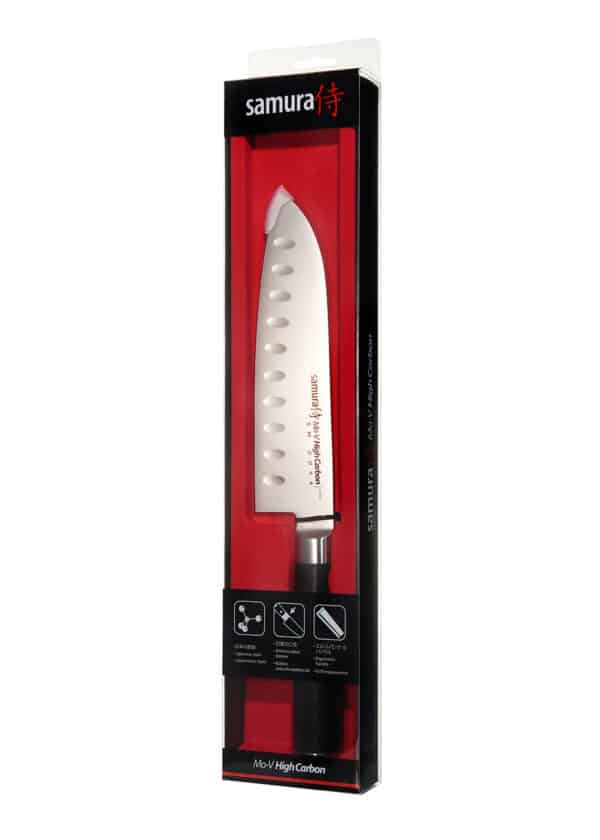 Samura MO-V Santoku Messer mit Kullenschliff 7.0 Zoll /180 mm