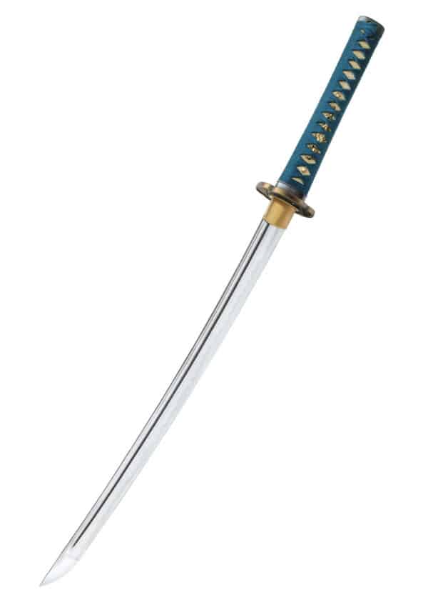 Shikoto Hammer-Forged Longquan Master Teal Wakizashi Sword