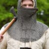 Kettenhaube mit dreieckigem Mundschutz, ID8mm, unbehandelt