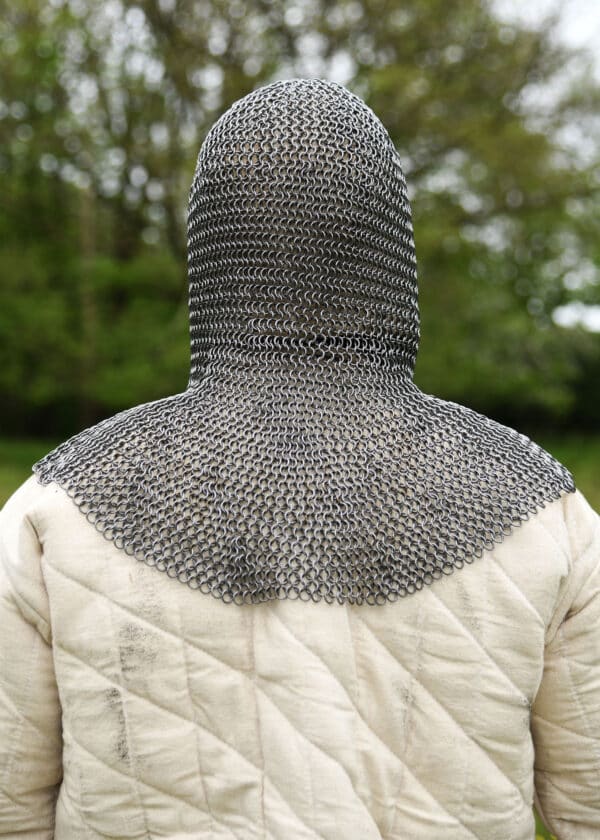 Kettenhaube mit dreieckigem Mundschutz, ID8mm, unbehandelt
