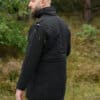 Langer Gambeson mit Schnallen und abnehmbaren Ärmeln, schwarz