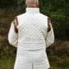 Langer Gambeson mit abnehmbaren Ärmeln und Leder, natur-braun