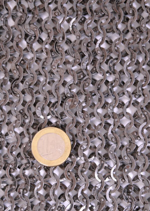 FRR Kettenbrünne, Flachring vernietet, ID 8mm, runde Nietköpfe, unbehandelt