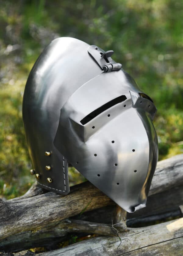 Deutsche Beckenhaube mit Visier, Schaukampf, 2 mm Stahl