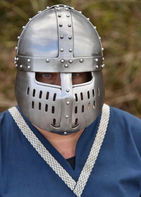 Normannischer Spangenhelm mit Gesichtsplatte, 1,6 mm Stahl