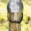 Nasalhelm mit Wangenklappen und Brünne, 2 mm Stahl