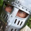 Hochmittelalter Spangenhelm mit Gesichtsplatte, 2 mm Stahl