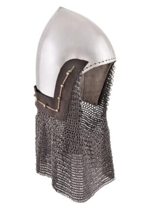 Beckenhaube mit Kettenbrünne aus Rundringen, 2 mm Stahl