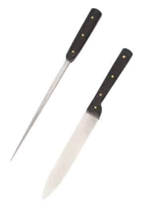 Mittelalterliches Tafelmesser mit Pfriem, rostfrei
