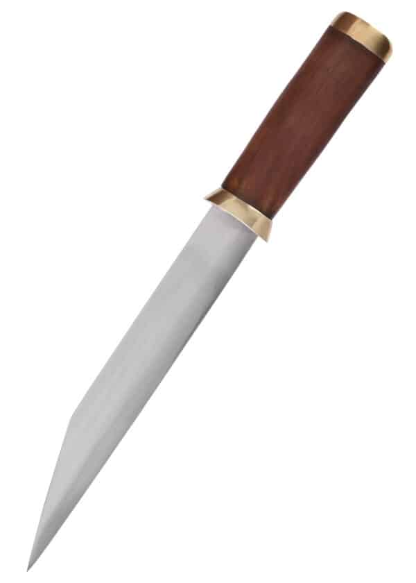 Kurzsax aus Karbonstahl mit brauner Lederscheide