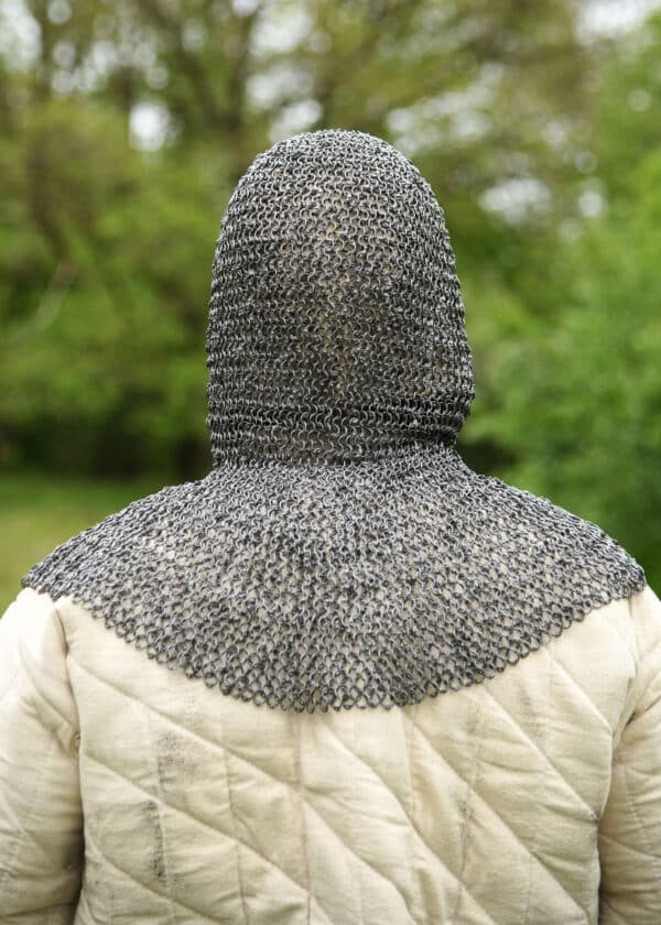 Kettenhaube mit dreieckigem Mundschutz, ID8mm, unbehandelt