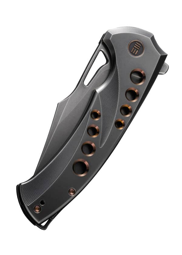 We Knife SWIFTFIN BEAD BLASTED TITANIUM GRAY GOLD, Taschenmesser