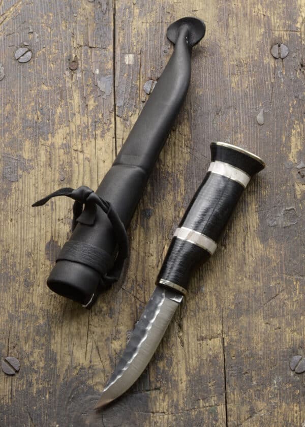 Jagdmesser mit Griff aus Leder, Wood Jewel
