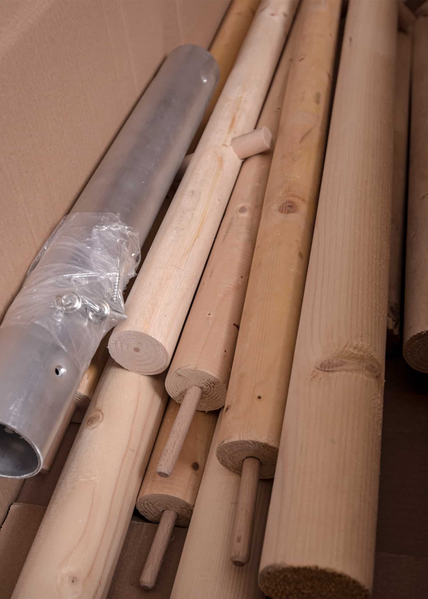 Holzstangen-Paket für Ritterzelt Herwald, 6 m