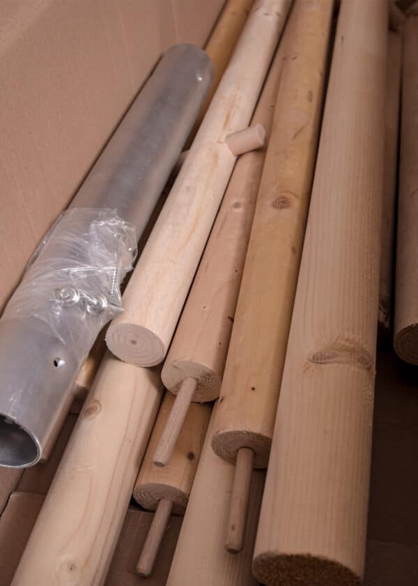 Holzstangen-Paket für Ritterzelt Herwald, 5 m