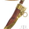 Malý vikingský nôž, damasková oceľ, drevená/kostenná rukoväť s motívom Torslunda