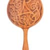 Handspiegel aus Holz mit Triskele und keltischen Knoten, ca. 28 cm