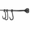 Handgeschmiedete Stange zur Wandbefestigung, ca. 91cm, inkl. Haken