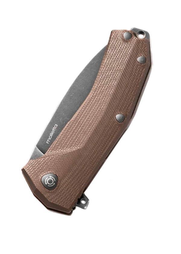 Taschenmesser KUR schwarz, brauner Griff, Lionsteel