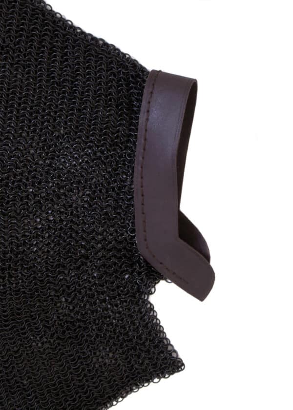 BMSB Brünierte Kettenbrünne mit Leder, unvernietet ID 8mm