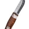 Jagdmesser Älgen Brun Damasteel, Rose, Karesuando