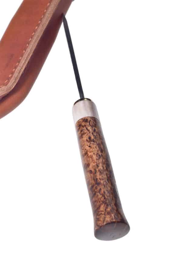 Jagdmesser Älgen Brun Damasteel, Rose, Karesuando