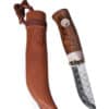 Jagdmesser Älgen Brun Damasteel, Rose, Karesuando