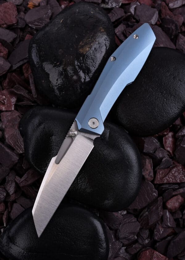 Null Knives  RAIKOU, BLAU - SATINIERT, Taschenmesser